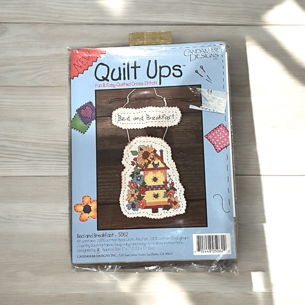 NWT Quilt Ups Bed & Breakfast Quilted Counted Cross Stitch Kit
